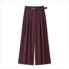Spring 2025 Women's Wide-Leg Pleated Pants with Belt Decor