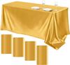 4 Packs Satin Tablecloth Overlay Table Cover Rectangle Bright Smooth Fabric Table Decoration for Wedding Banquet Party Events