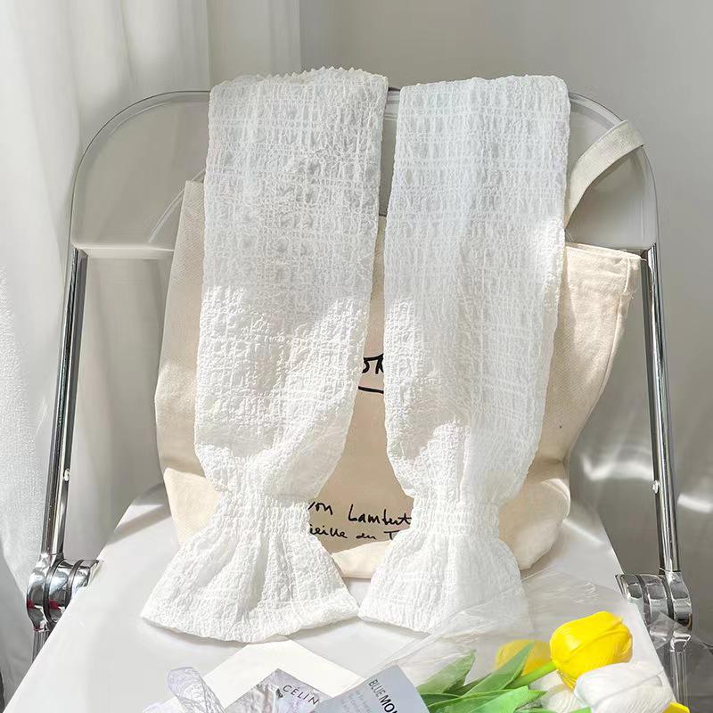 UV Protection Striped Cotton Arm Sleeves: Breathable, Loose, Long Gloves for Driving & Cycling