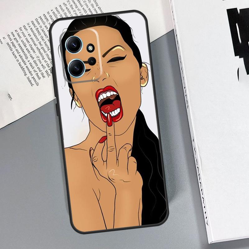 Middle Finger Girl Case For Xiaomi Redmi Note 14 13 10 11 12 15 Pro Plus Cover For Redmi 15C 15 13C 12C 14C 10C