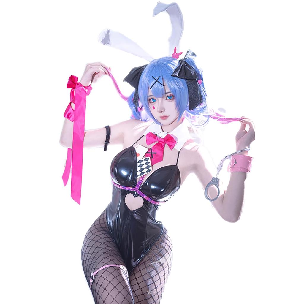 Hatsune Miku Rabbit Hole Cosplay Costume Wig Included Costume Transformation Fancy Dress Cosplay Cultural Festival School Festival Halloween Christmas