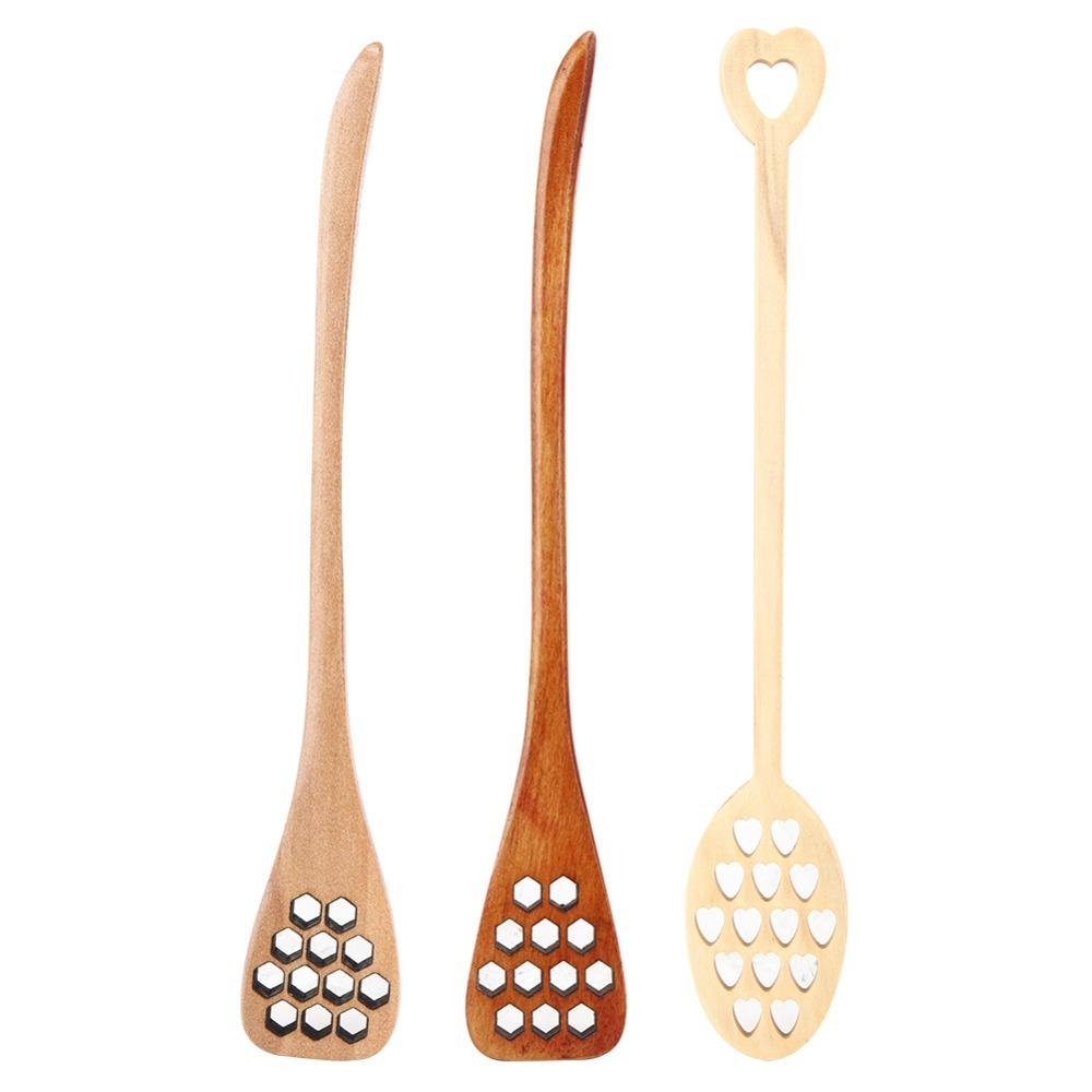 3Pcs Wooden Coffee Utensil Long Handle Original Wood Texture Stirring Spoon Smooth Eco friendly Milk Stirrer Honey Stirring оранжевый