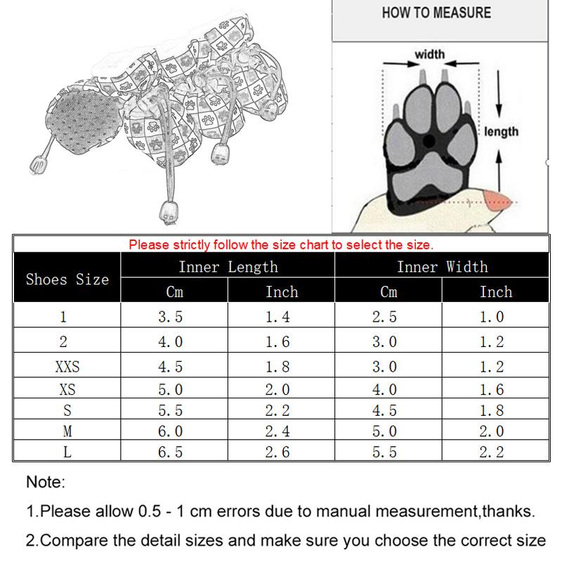 Winter Dog Shoes For Small Medium Dogs Pet Thicken Warm Fleece Anti-slip Snow Boot Puppy Socks Chihuahua French Bulldog Footwear