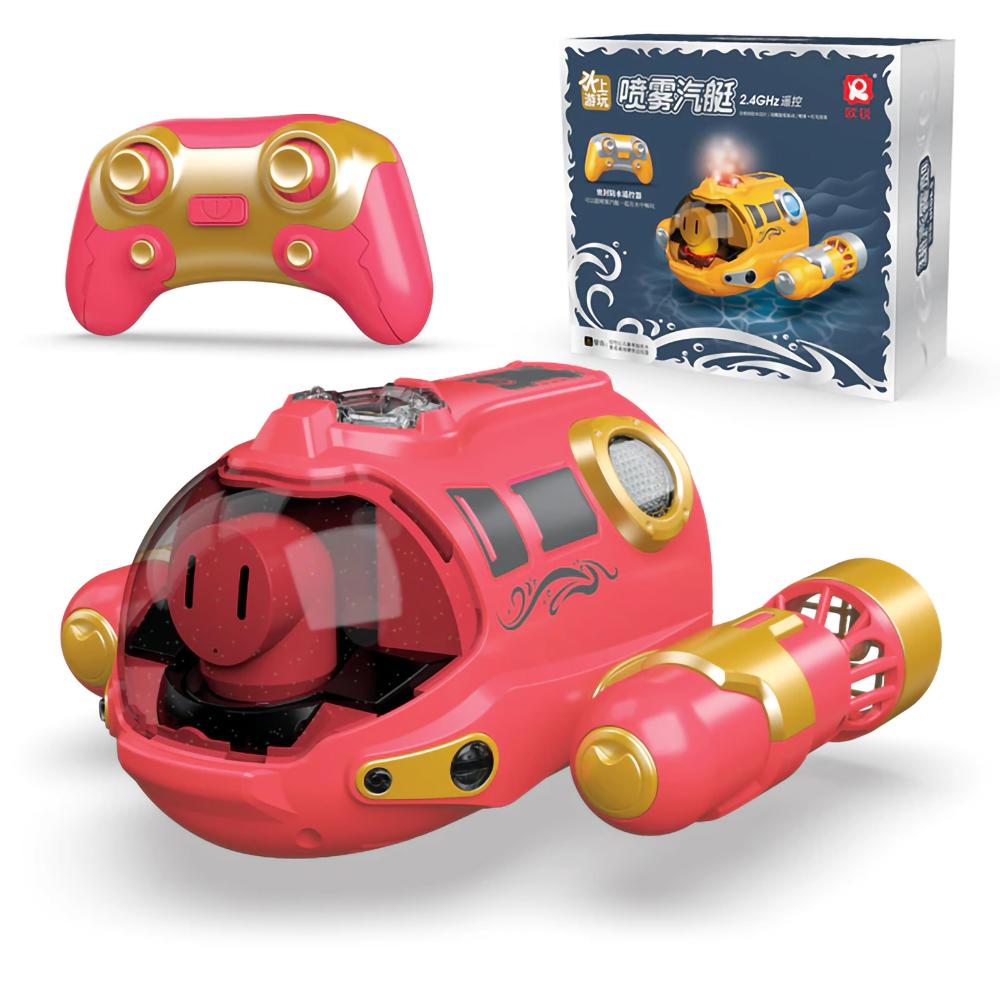 Barca a Motore Spray 2.4G Barca Radiocomandata Elettrica Mini Doppia Elica Nucleare Sottomarino Giocattolo Sottomarino per Bambini