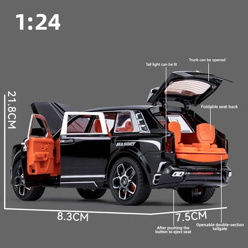 1:24 Scale Rrcullinan Suv Model Car Toy, Zinc Alloy Pull Back Diecast Toy Cars With Sound And Light For Kids Bo