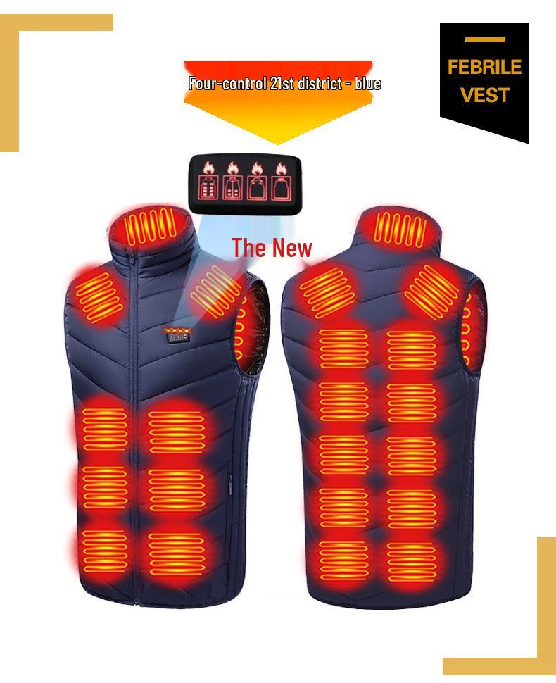 Men's Smart USB Heated Vest - Multi-Zone, Safe Electric Heating, Stand-Up Collar, Constant Temperature