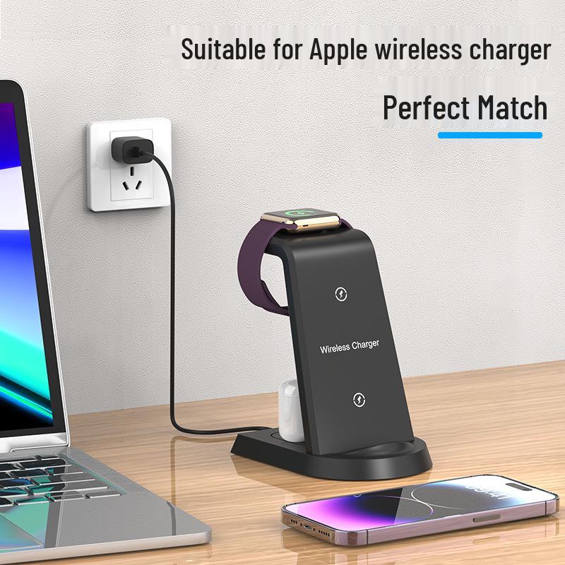 Multi-Device Wireless Charger and Stand for iPhone, AirPods, and Apple Watch