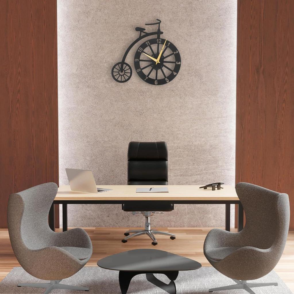 Velké nástěnné hodiny s mapou světa, Kovové minimalistické moderní hodiny, Kulaté tiché netikající nástěnné hodiny na baterie do obývacího pokoje/domova