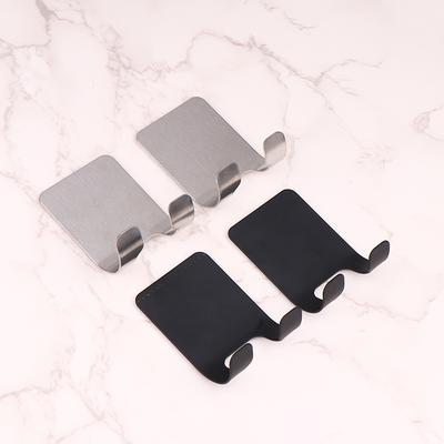 2Pcs Shower Hook Adhesive Razor Holder Wall Mounted Bathroom For Rack Shaver Shaving Holder Black Plastic Hook