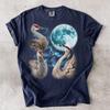 Sandhill Crane Shirt, Blue Moon Graphic Tee, Starry Night Animal T-Shirt, Nature Lover Gift