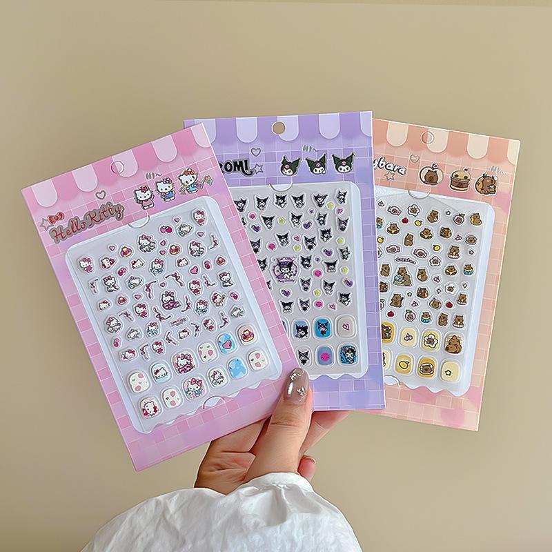 Sanrio Cartoon Cute Children'S Nail Sticker Nail Sticker Girl Diy Sticker Lasting Decorative Sticker