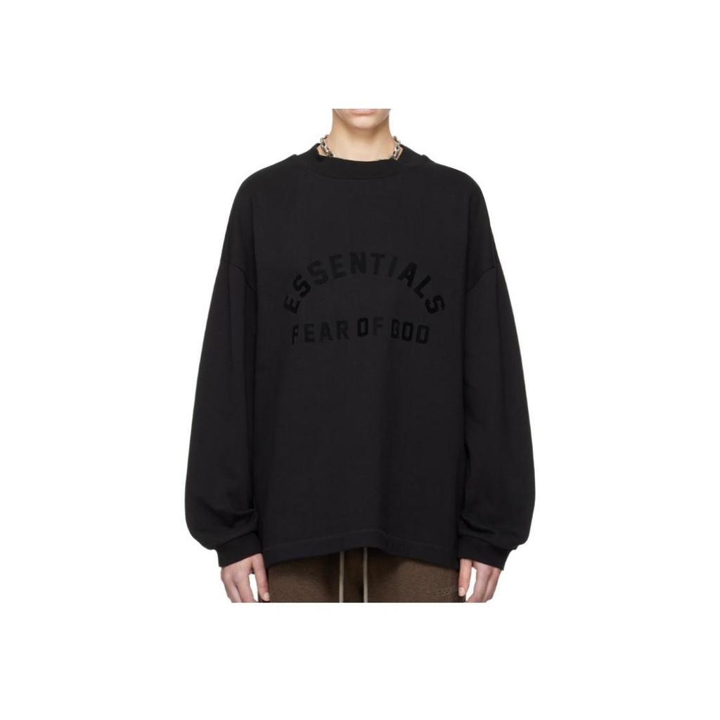 Fear of God Essentials Heavy Jersey Long-Sleeve T-Shirt Jet Black Men Tops 125SP242014F