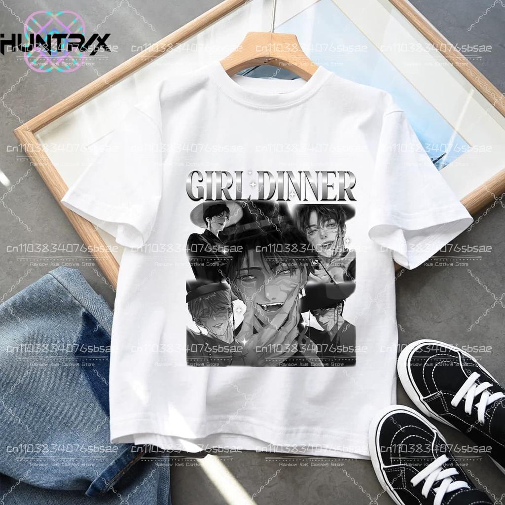Sommarbarn T-shirt KPop Demon Hunters Rundhalsad Tecknad Flickor Pojkar T-shirt Vardaglig Tryck Mode Vardagliga Flickkläder