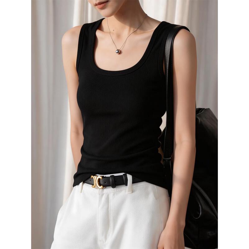 Women s U-Neck Cloud Cotton Lace Back Vest Top M