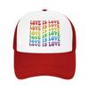 Unisex Women Love Is Love LGBTQ Pride Flag Queer Gay Stuff Trucker Hats Sport Mesh Baseball Cap Hats Adjustable Racing Cap Summer
