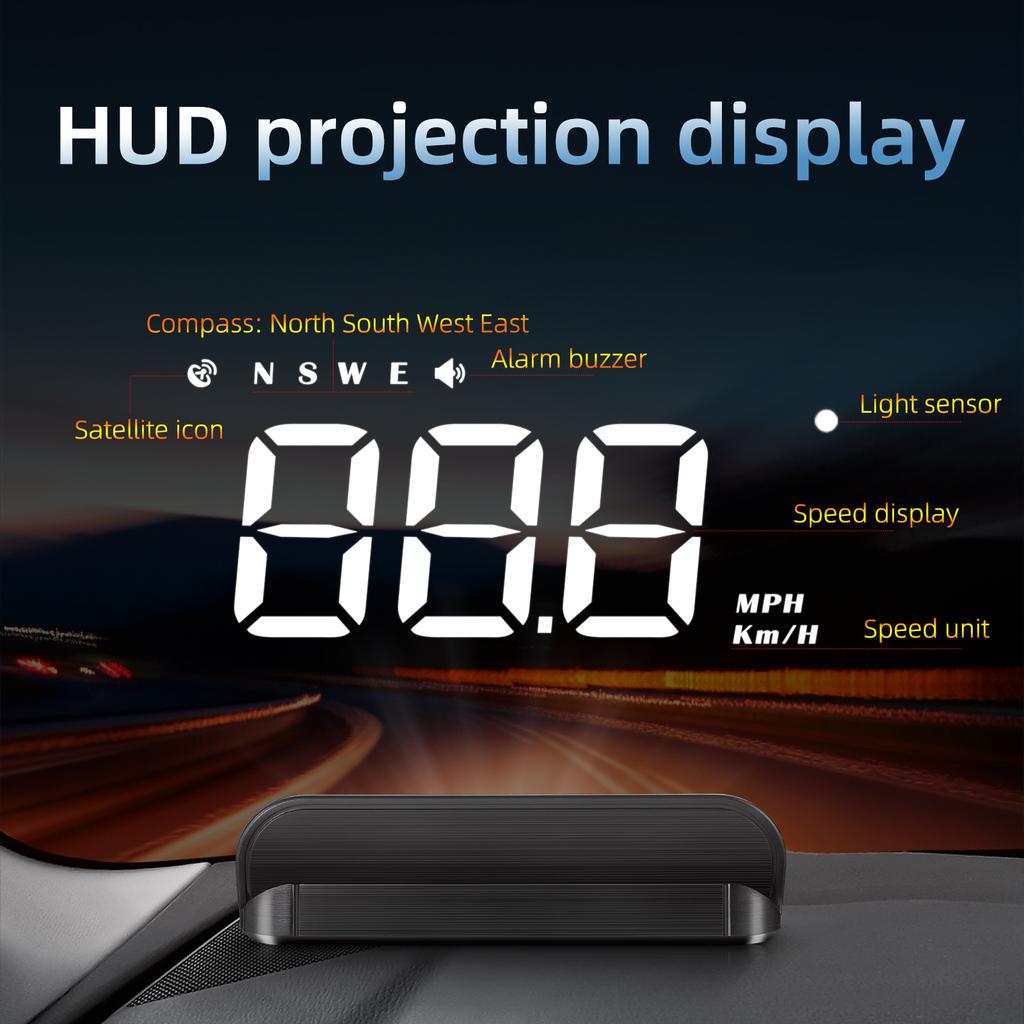 M1 GPS Car Head Up Display HUD On-board Computer Windshield Projector Digital Speedometer Monitor Electronic Auto Accessories