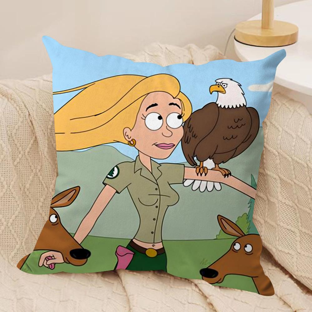 Cartoon BBrickleberrys Cushion Cover Soft Plush Fabric DoubleSided Printed Sofa Cushion Cover for All Seasons Home Decor Gift
