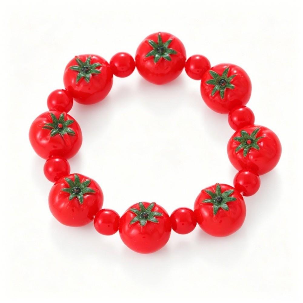 Elastic Fruit Hand Chain Colorful Stackable Bracelet Fashion 3D Resin Bead Bracelet  Party