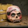 Full Head Mask Realistic Halloween Skull with Bandages And Blood Stains, Scary Latex Horror Prop Half Face for Haunted House Cosplay, Zombie