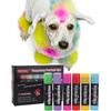 Colorante per Pelo di Animale Domestico Colorato 6 Colori Colori Vivaci Asciugatura Rapida Bastoncino Colorante per Pelo di Animale Solubile in Acqua Senza Tossicità Colori Temporanei per Cane Gatto