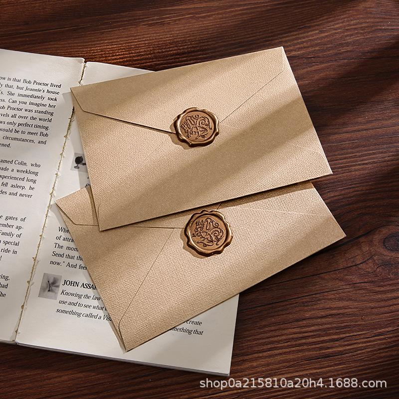 Verdickter Leinenmuster Umschlag Chinesischer Stil Briefpapier Set Retro Romantischer Stil Rindsleder Spezialpapier Retro Umschlag