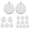 1 Set Sublimering Keramisk Prydnad Vit Rund Blank Prydnad med Snöre för Hantverk DIY Jul Heminredning
