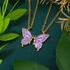 iF ME Simple Stacked Butterfly Pendant Necklace for Women Gold Chain Choker Jewelry Fashion Accessories