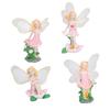 4Pcs Flower Fairies Figurines Statue Garden Home Ornament Resin Model Miniature Landscape Decor