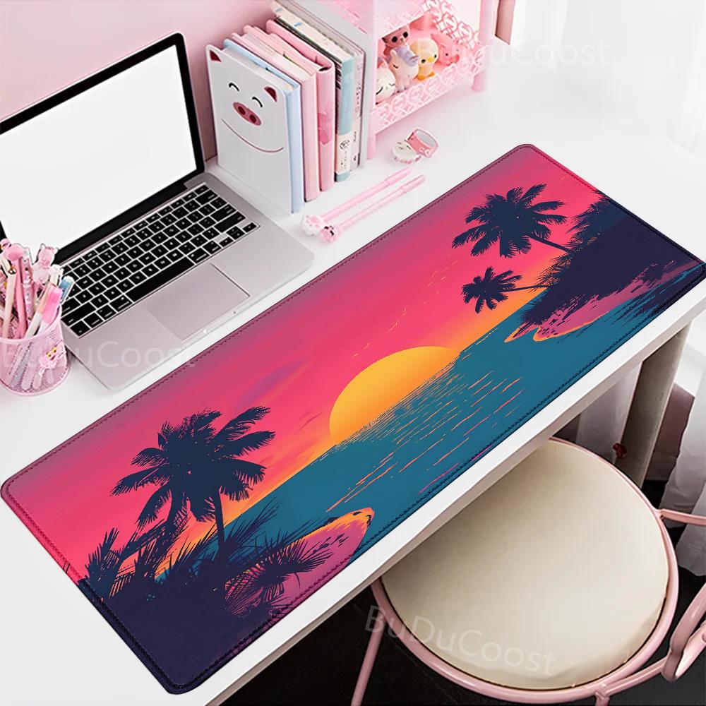 500x1000mm HD-Druck Gummi-Mauspad Landschaft Berg Sonnenuntergang Cartoon-Mauspad XXL Erweitertes Pad Maus Computer Rutschfeste Matte