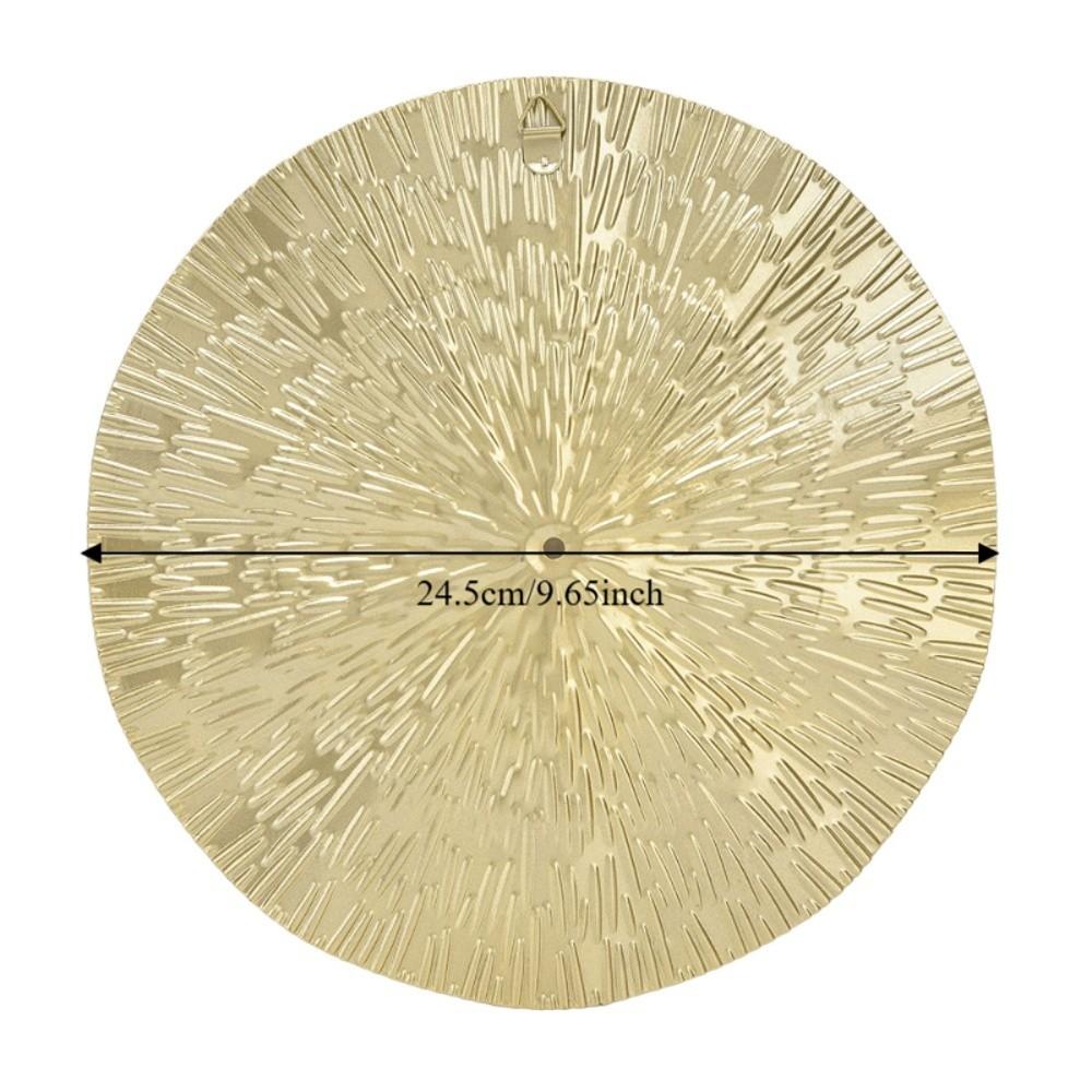 Golden Metal Wall Hanging Iron Circular Wall Ornament Round Iron Wall Art Living Room Wall