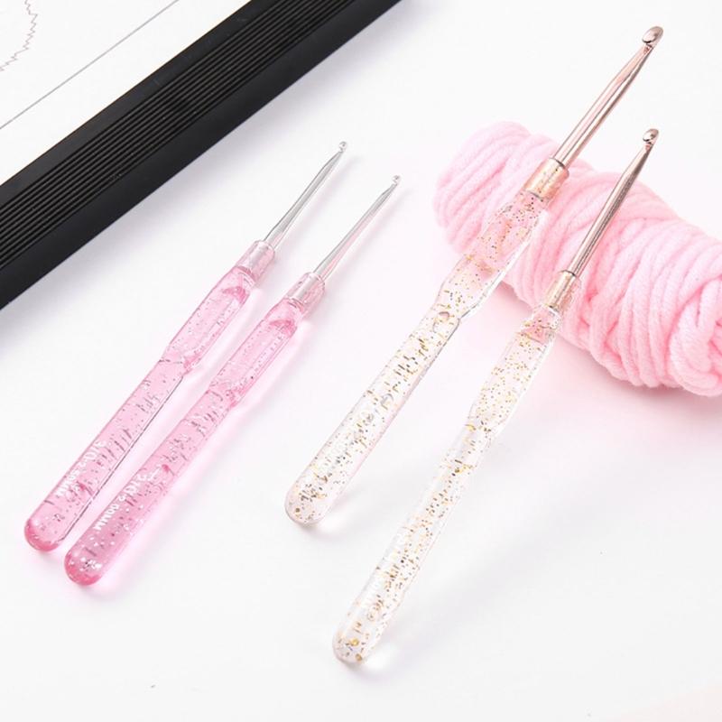 Multiple Size Crochet Hook Set with Gauges Storage Bag Ergonomic Handle Efficient Knitting Projects Solution