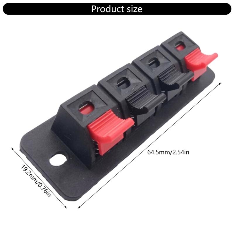 Quick Install Plastic Spring Terminal Clip for Speaker Systems 4Pin Auditory Connectors LED Aging Test 54mm Hole Space