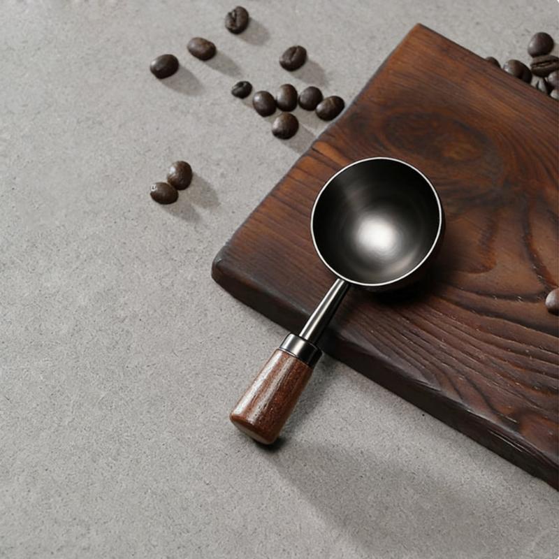 Vintage Coffee Measuring Spoon, Solid Wood Coffee Spoon, Walnut Handle, Perfect for Coffee, Tea, etc., Perfect Holiday Gift