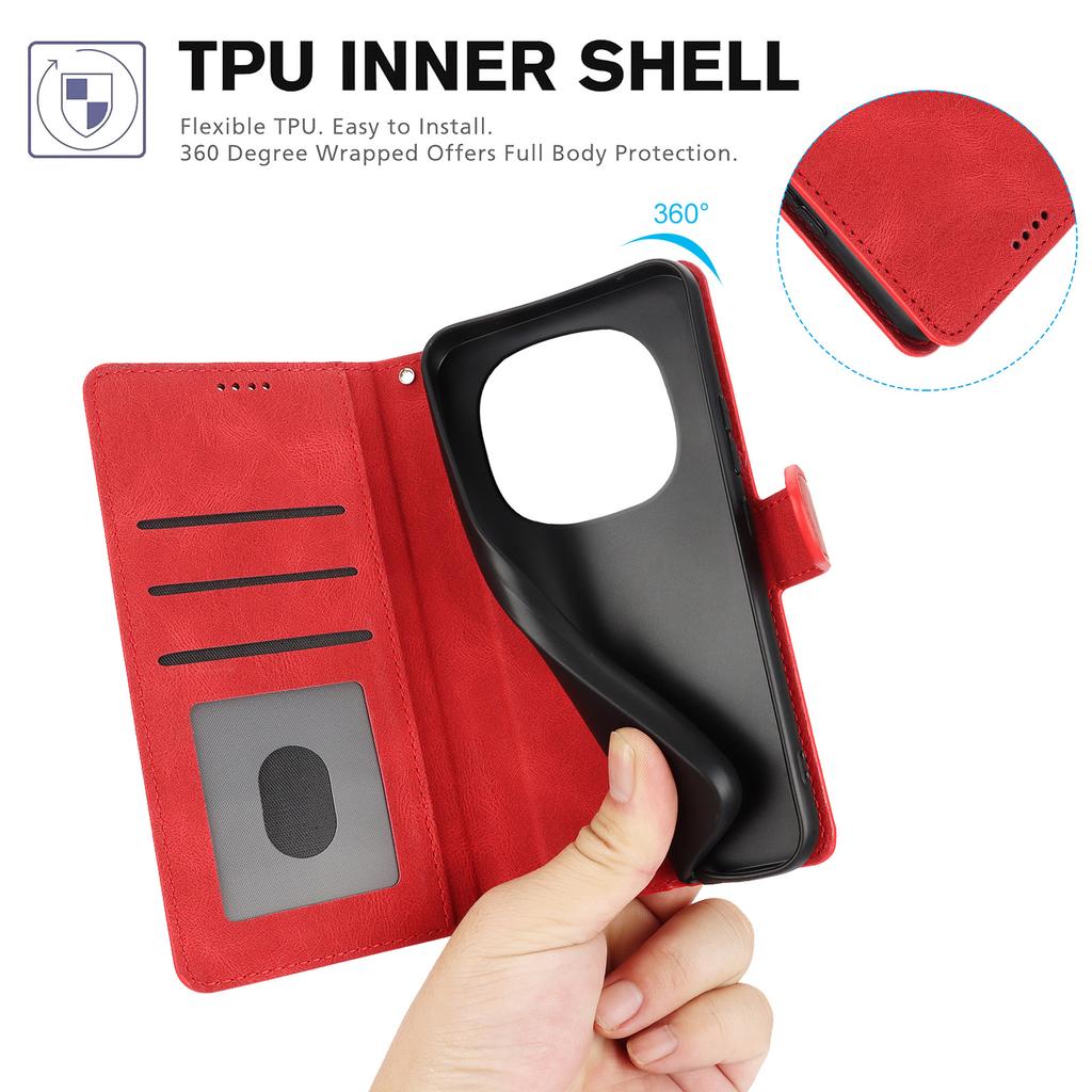 Leather Case for Xiaomi Poco X7 5G/Redmi Note 14 Pro 5G/Note 14 Pro+ 5G Phone Cover with Wallet Stand