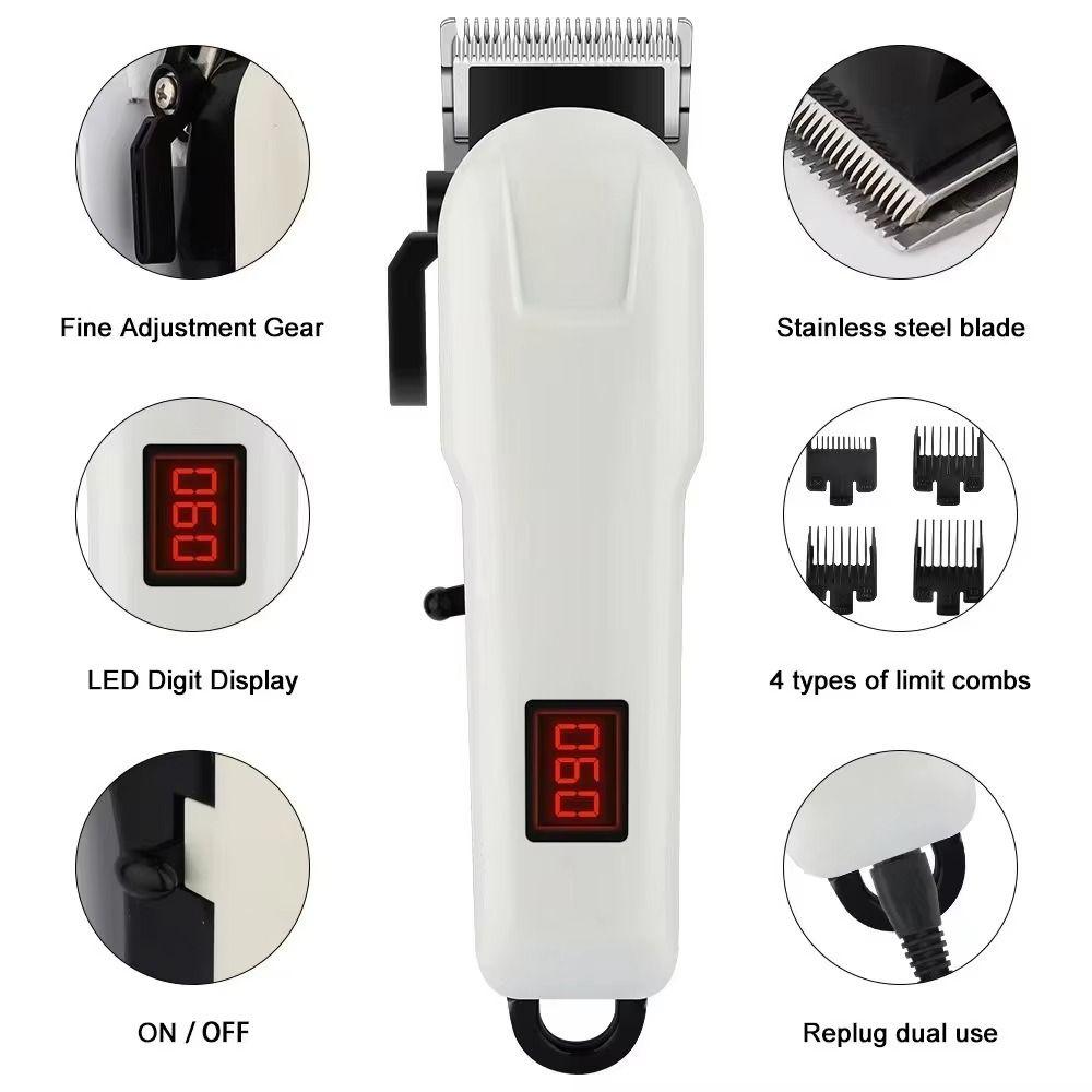 Professional Electric Hair Clipper Rechargeable Beard Trimmer Durable Haircut Trimmer Mens