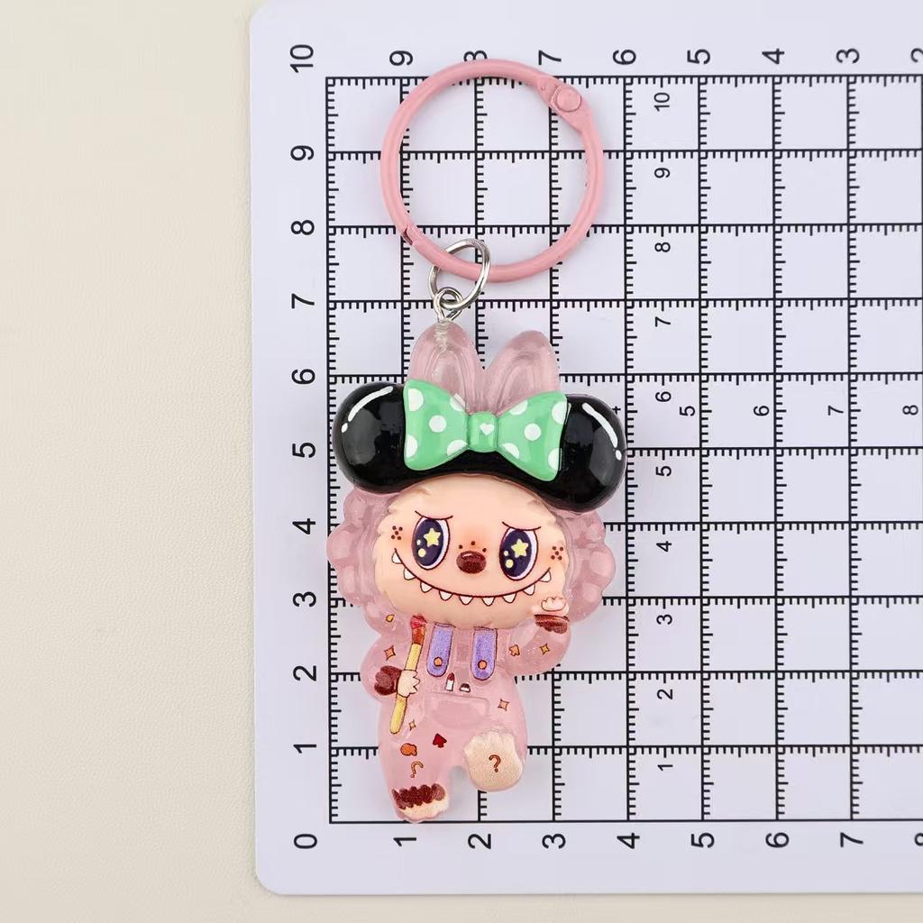 Cartoon Big Card Transparent Rag Cloth Keychain Pendant Cute Bag Backpack Student Schoolbag Pendant Couple Gift