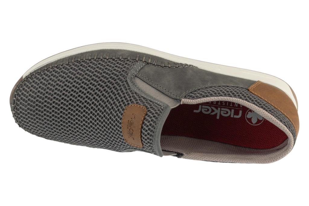 Rieker Moccasins 11954, Mens grey Half shoes