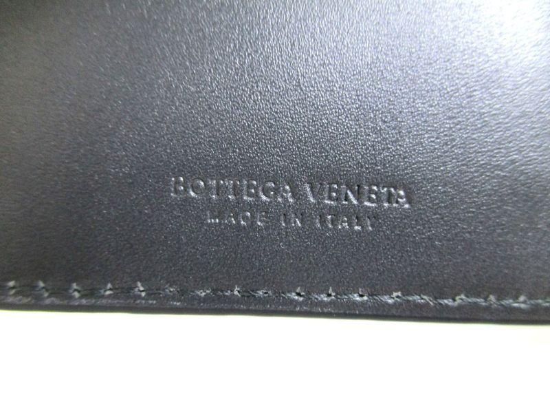 Autentická BOTTEGA VENETA Intrecciato tmavě šedá kožená peněženka s bifoldem #9546 renovovaná