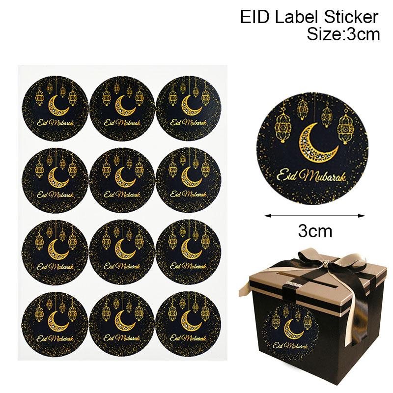 

60/120pcs Ramadan EID Mubarak Decorations Paper Sticker Gift Lable Seal Sticker Islamic Muslim Eid al-fitr Decoration Supplies 60pcs