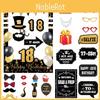 Birthday Party Photo Prop Set With Paper Frame Cartoons Decor For Ages 18 To 80