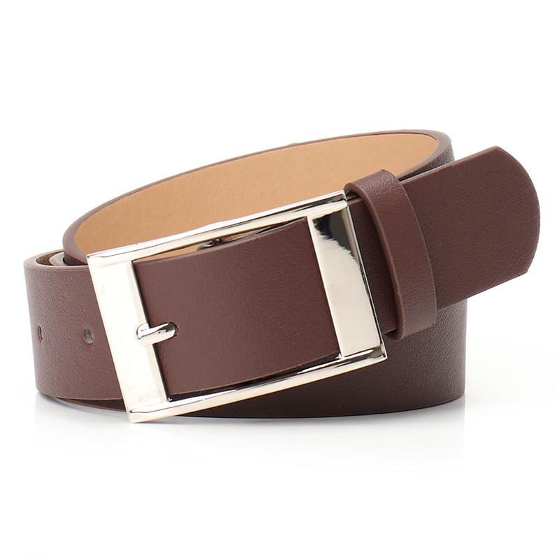 Elegant Faux Leather Belt With Alloy Pin Buckle For Business And Casual Attire