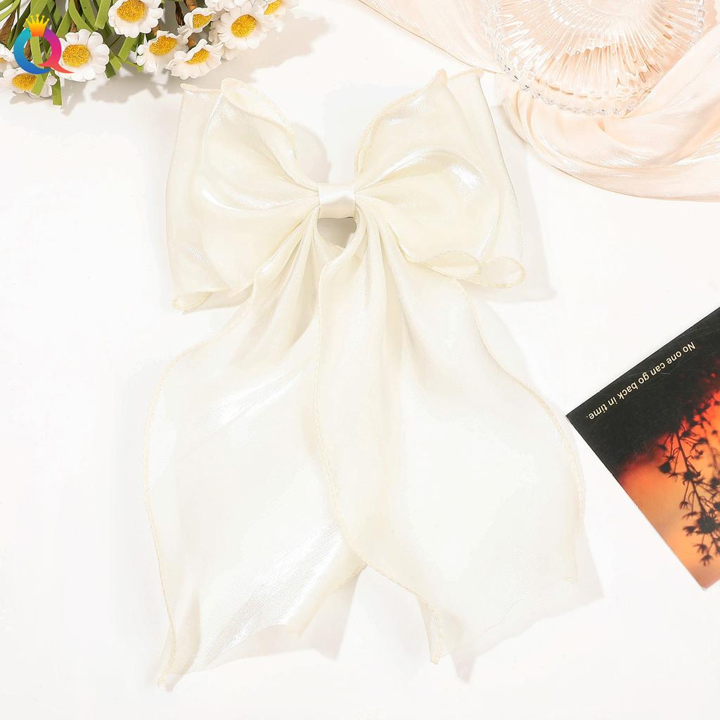 Chiffon Spring Clip Super Fairy Big Bow Hair Clip Ponytail Women's New Cloud Head Flower Hair Accessories