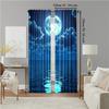 2Pcs Moon Pattern Curtains Rod Pocket Decorative Window Drapes Window Treatments For Bedroom Living Room Home Decoration Room
