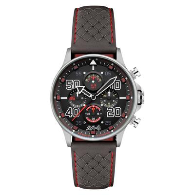 Hawker Typhoon Coningham Chronograph Leather Strap Black Dial Quartz AV-4093-0A Men's Watch