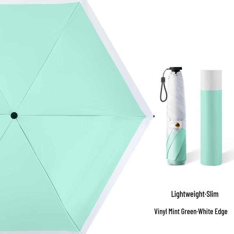 

Nanqiao Ultra-Light Compact Folding Black Glue Sun/Rain Umbrella 19-inch, 6-rib, 3-fold