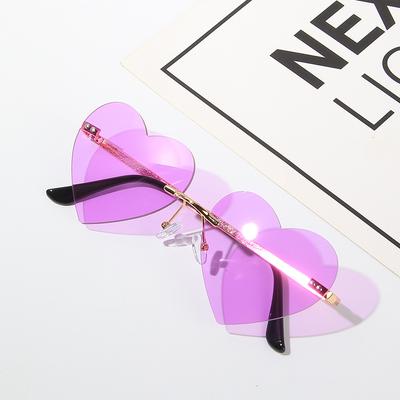 Love Heart Shape Women Sunglasses Rimless Metal Leg New Fashion Designer Sunglasses Female High Quality Sun Glasses for Women