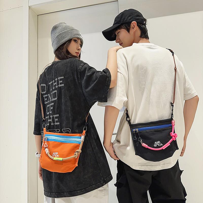 Borsa a tracolla in nylon stile street con design colorblock per l'uso quotidiano