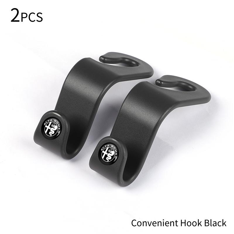 IJOPV1 Car Seat Headrest Hook Auto Rearseat Hanger Accessories For Alfa Romeo 159 Giulietta Giulia 147 Mito 156 166 GT Stelvio F1 Brera