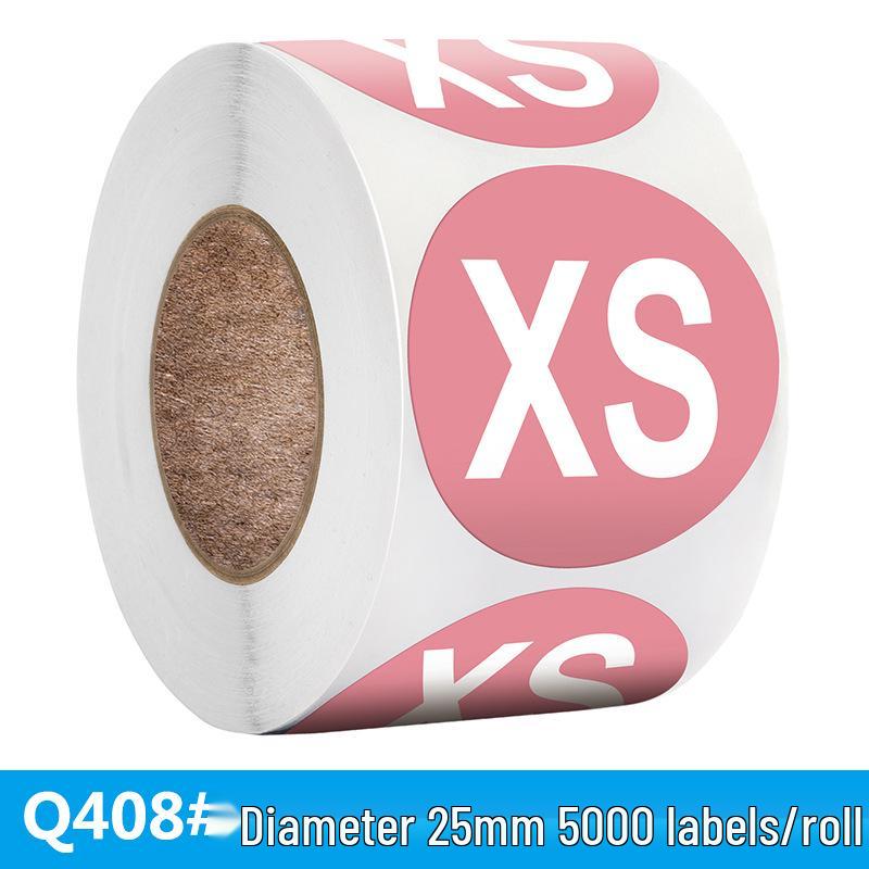 Self-Adhesive English Size Label Stickers for Clothing and Hats (S-3XL)