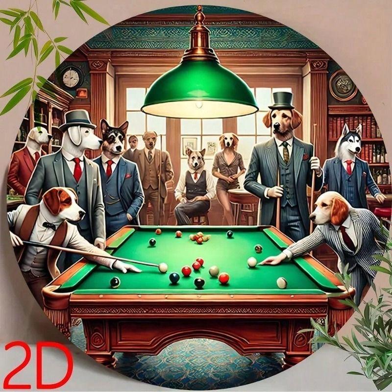 Забавная собака играет в покер, металлический плакат, настенное искусство, подарок для мужской берлоги, бара